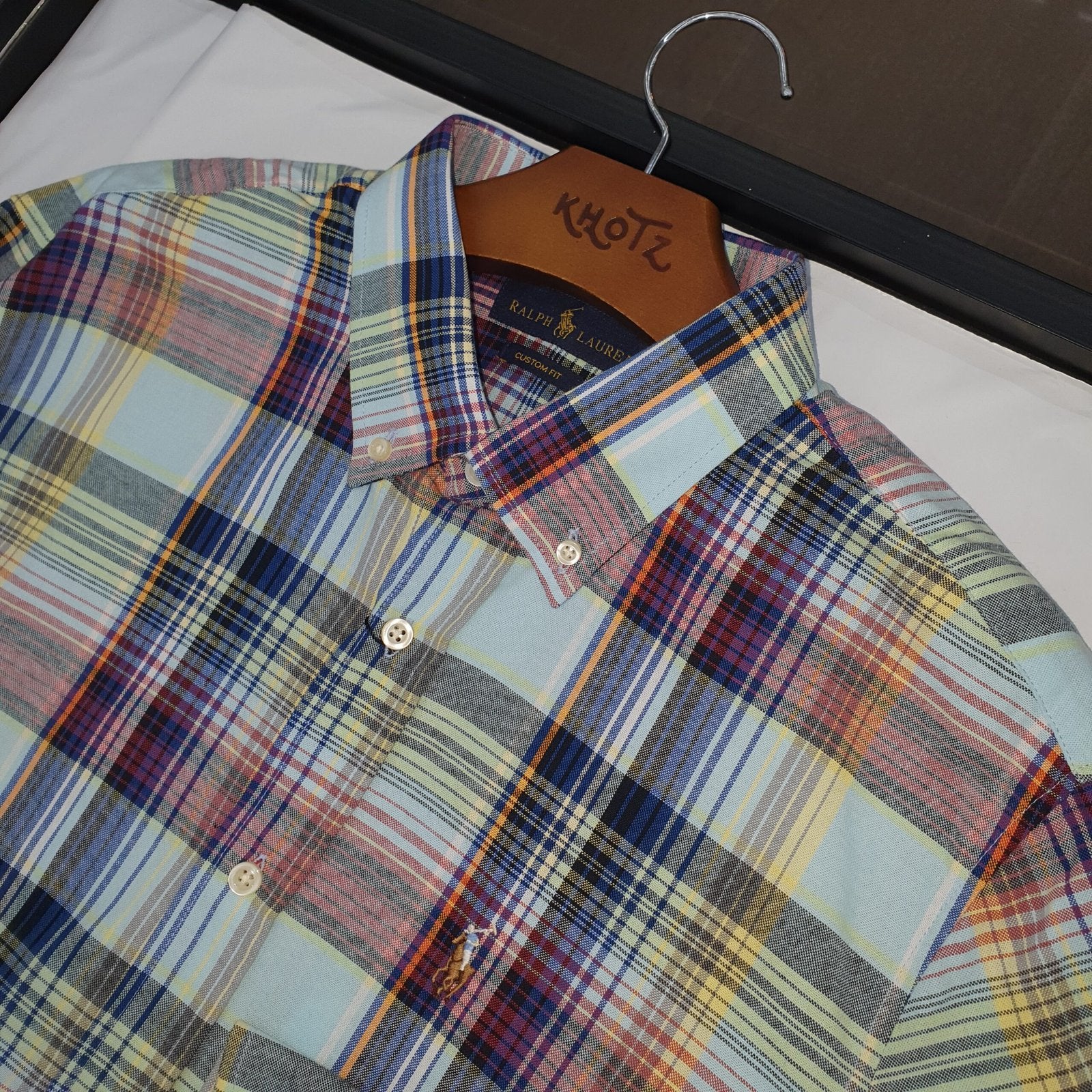 Camisa Ralph Lauren Masculina Oxford Xadrez Americano Lenhador Cor Azul