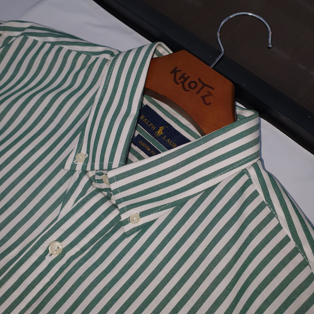 Camisa Ralph Lauren Masculina Verde Listras Maxi Pony Roxo