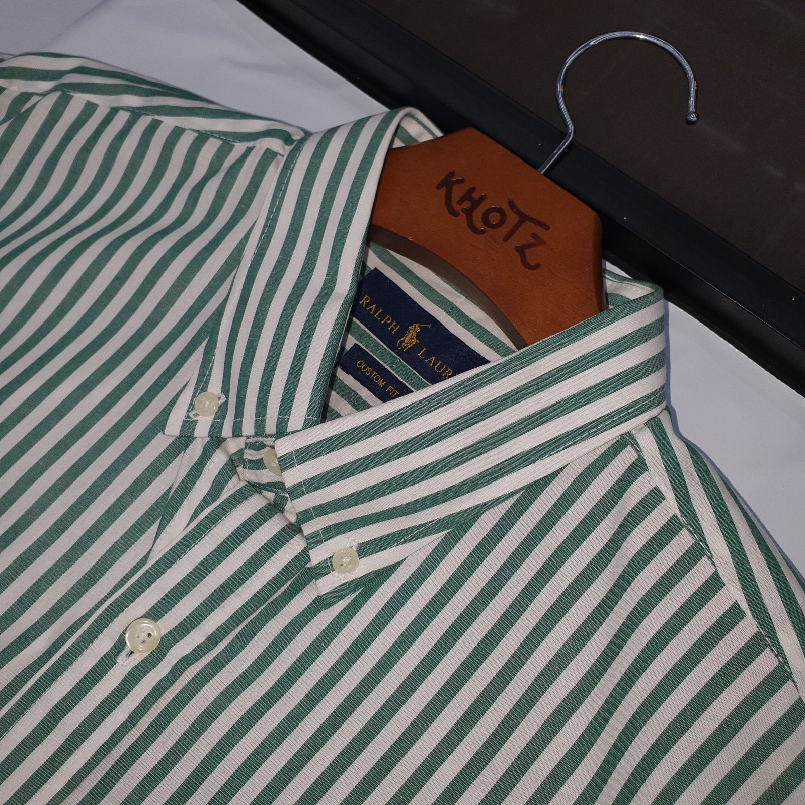 Camisa Ralph Lauren Masculina Verde Listras Maxi Pony Roxo