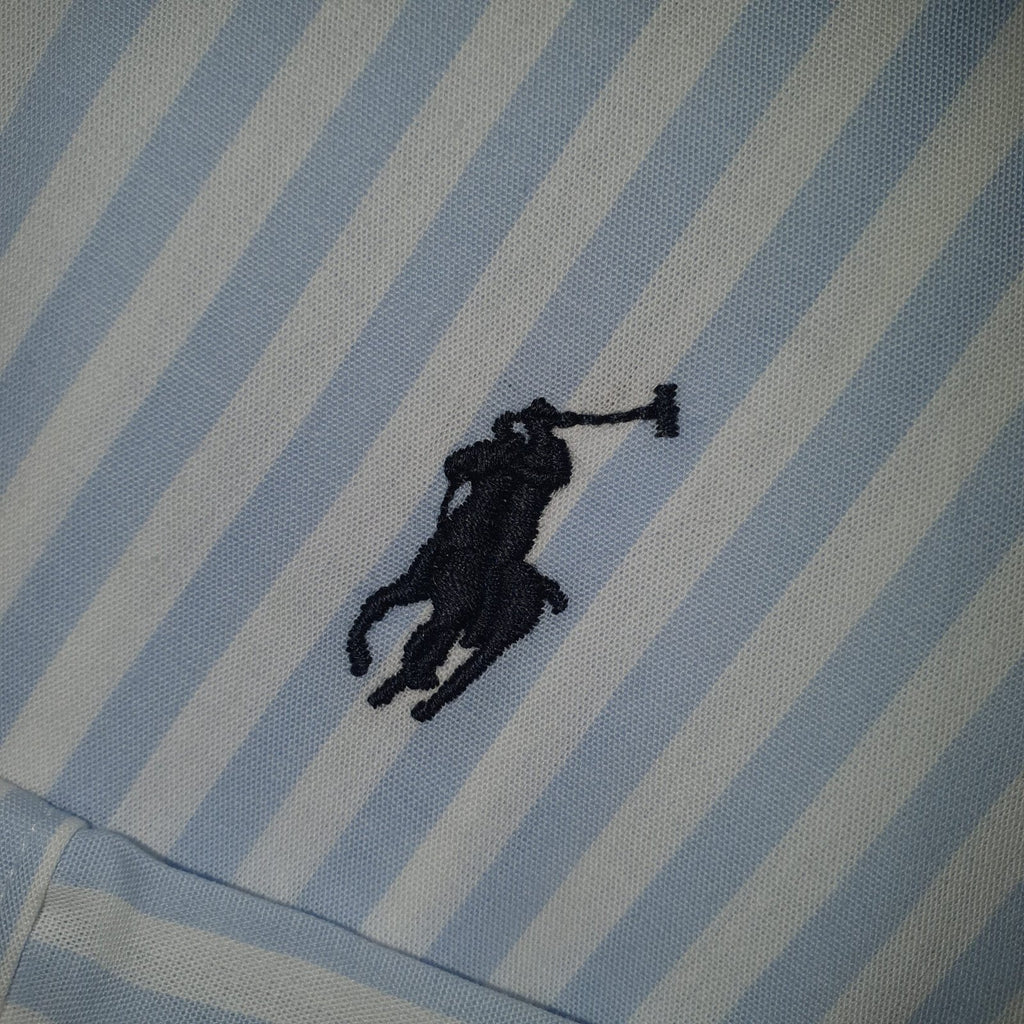 Camisa Ralph Lauren Masculina Azul Bebê Listras Maxi Pony Preto