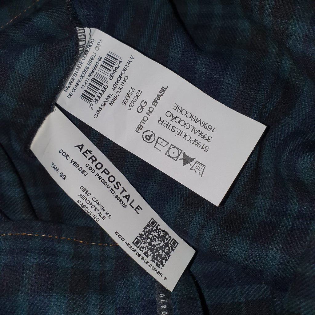 Camisa Ralph Lauren Masculina Xadrez Flanelada Aeropostale