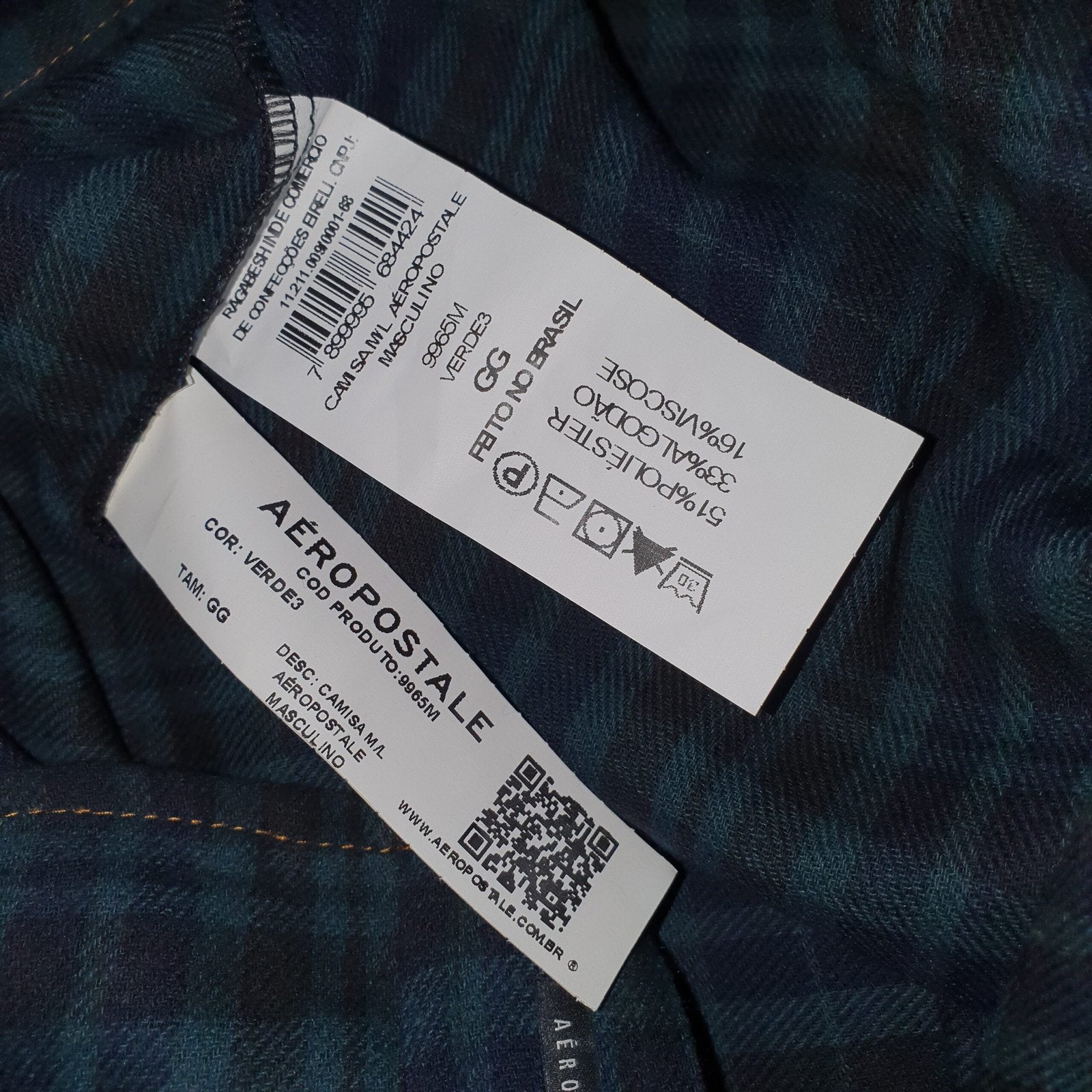 Camisa Ralph Lauren Masculina Xadrez Flanelada Aeropostale