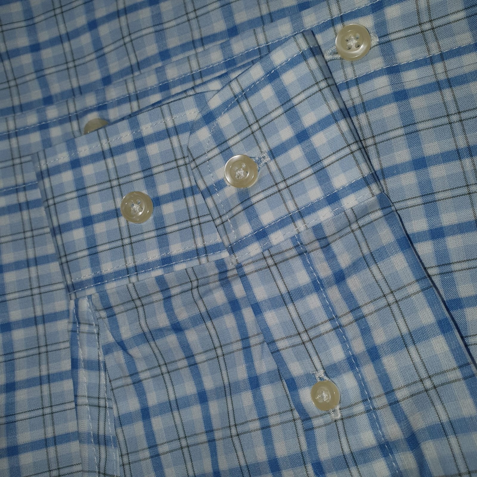 Camisa Ralph Lauren Masculina Xadrez Listras Azul e Branco Pony Marinho
