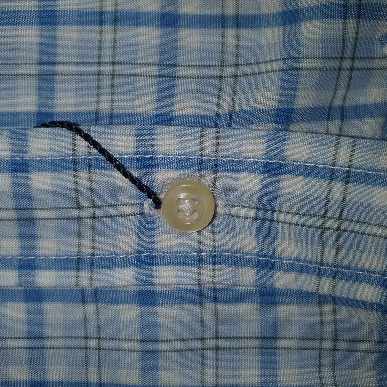 Camisa Ralph Lauren Masculina Xadrez Listras Azul e Branco Pony Marinho