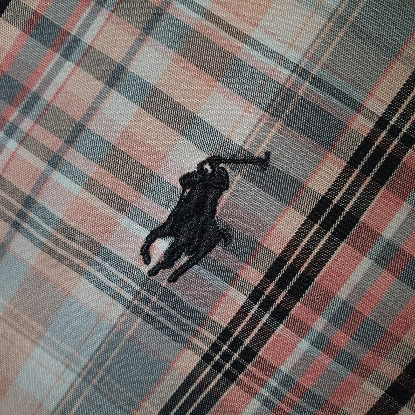 Camisa Ralph Lauren Masculina Xadrez Listras Marrom Maravalha Pony Preto