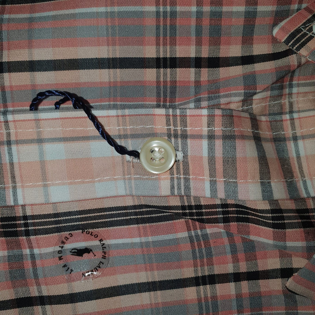 Camisa Ralph Lauren Masculina Xadrez Listras Marrom Maravalha Pony Preto