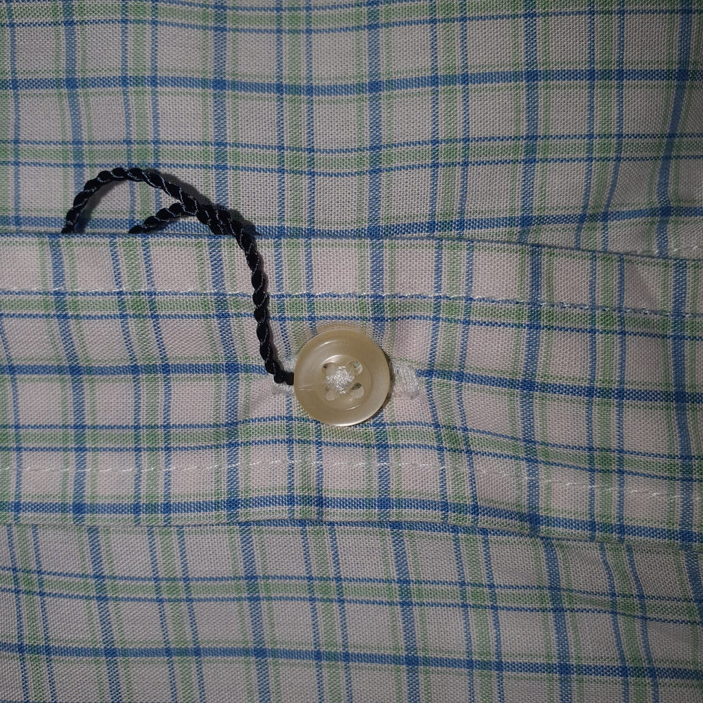 Camisa Ralph Lauren Masculina Xadrez Listrado Azul e Branco Pony Turquesa