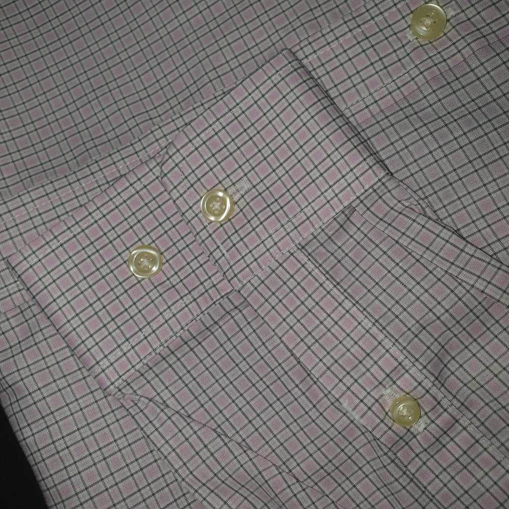 Camisa Ralph Lauren Masculina Xadrez Listrado Uva Pony Cinzento