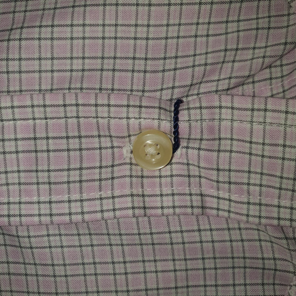 Camisa Ralph Lauren Masculina Xadrez Listrado Uva Pony Cinzento