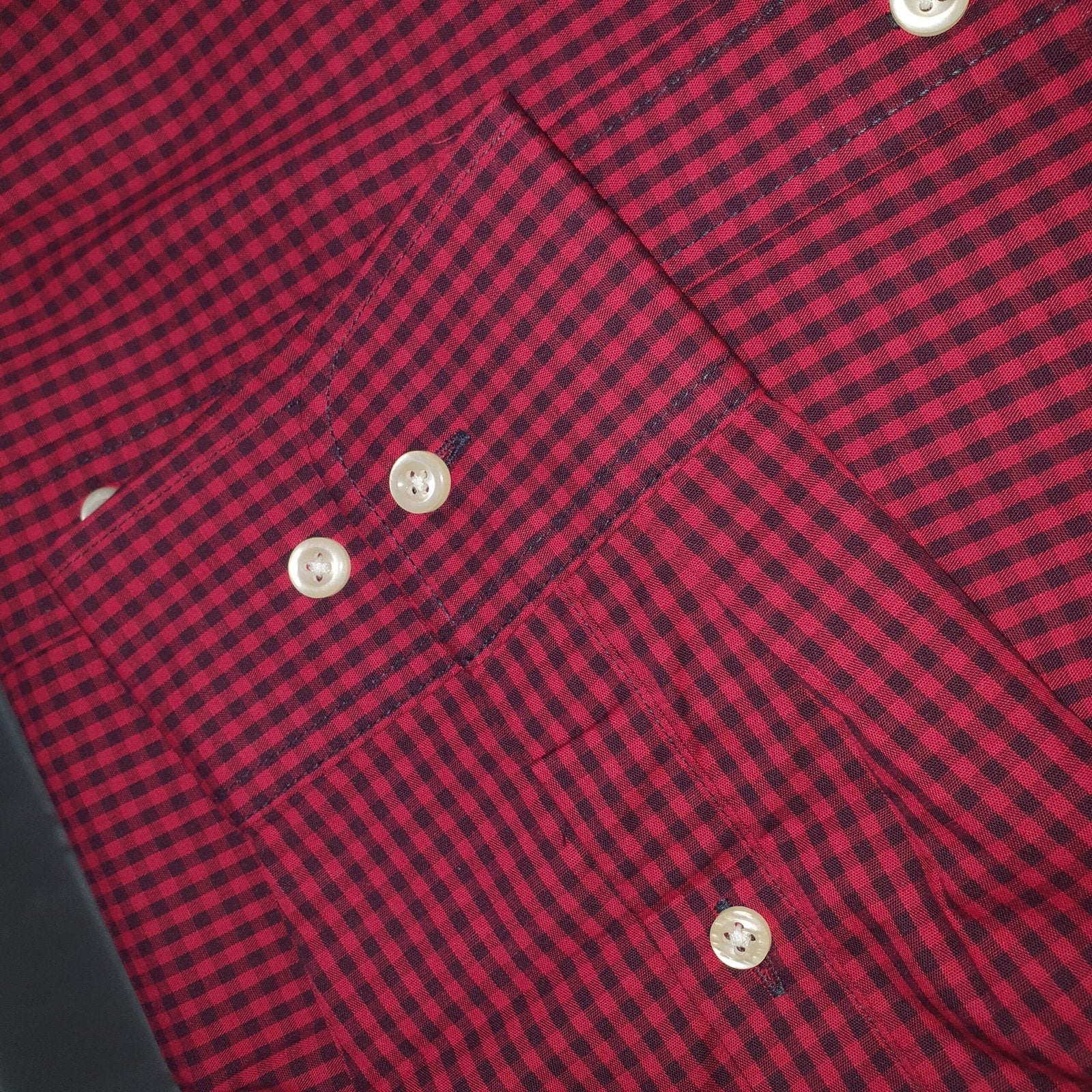 Camisa Ralph Lauren Masculina Micro Xadrez Bordô Pony Colorido