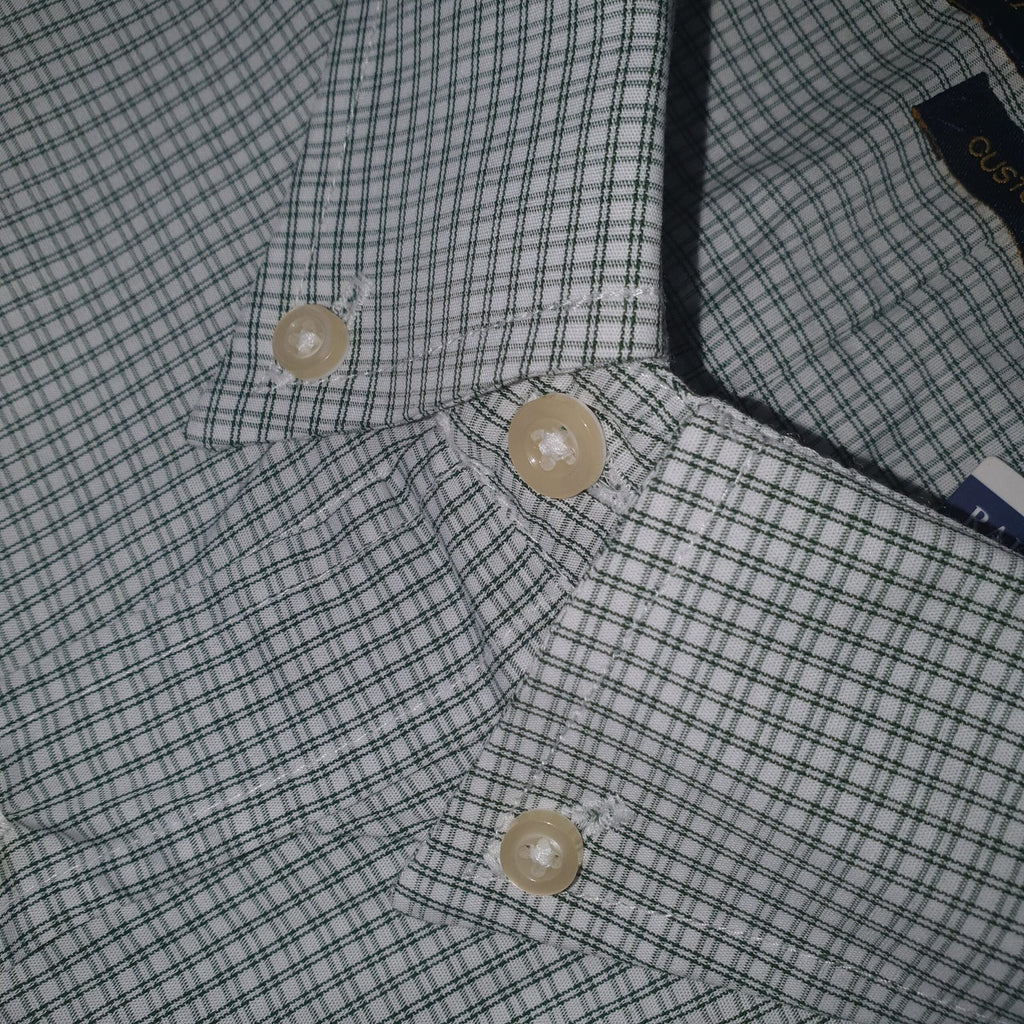 Camisa Ralph Lauren Masculina Micro Xadrez Listras Verde Pony Marinho