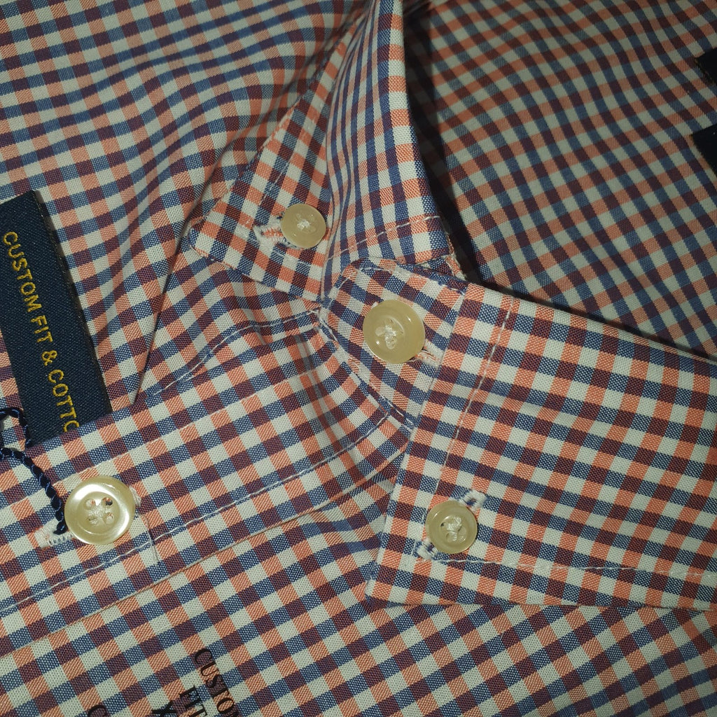 Camisa Ralph Lauren Masculina Micro Xadrez Electrum Pony Pitaya