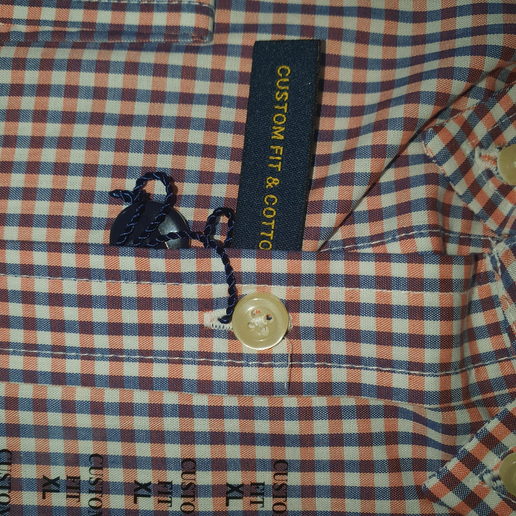 Camisa Ralph Lauren Masculina Micro Xadrez Electrum Pony Pitaya