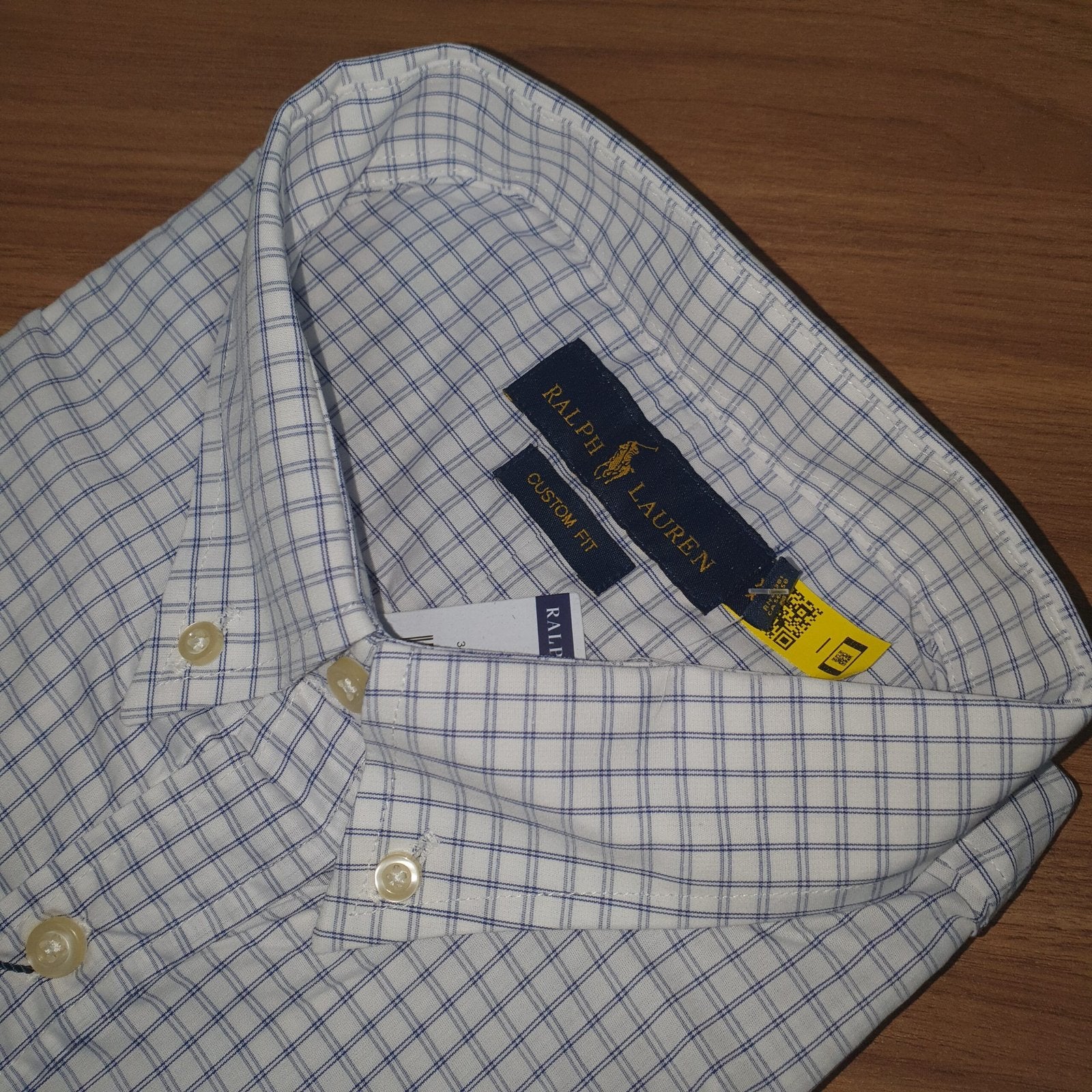 Camisa Ralph Lauren Masculina Xadrez Listras Azuis Pony Lilás