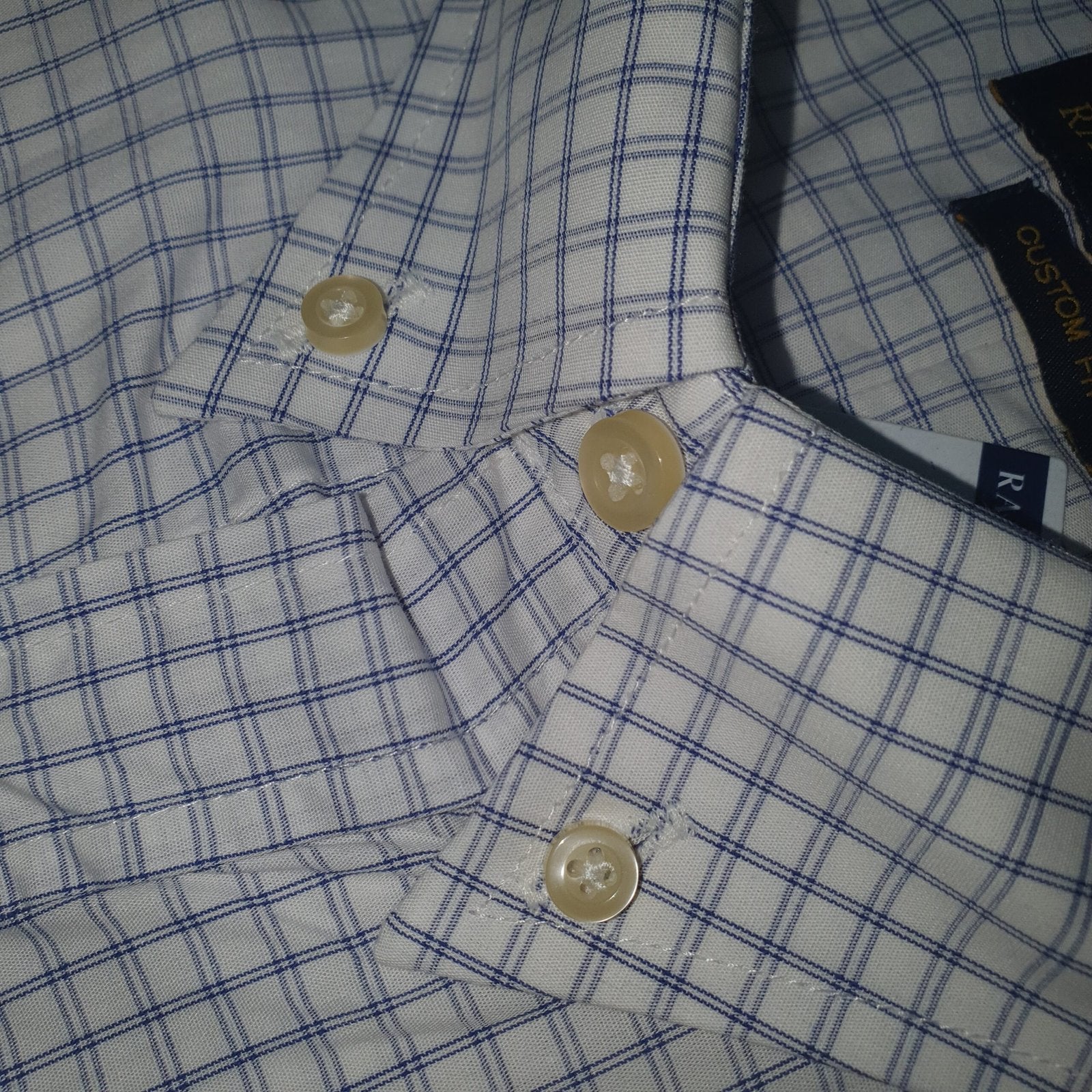 Camisa Ralph Lauren Masculina Xadrez Listras Azuis Pony Lilás