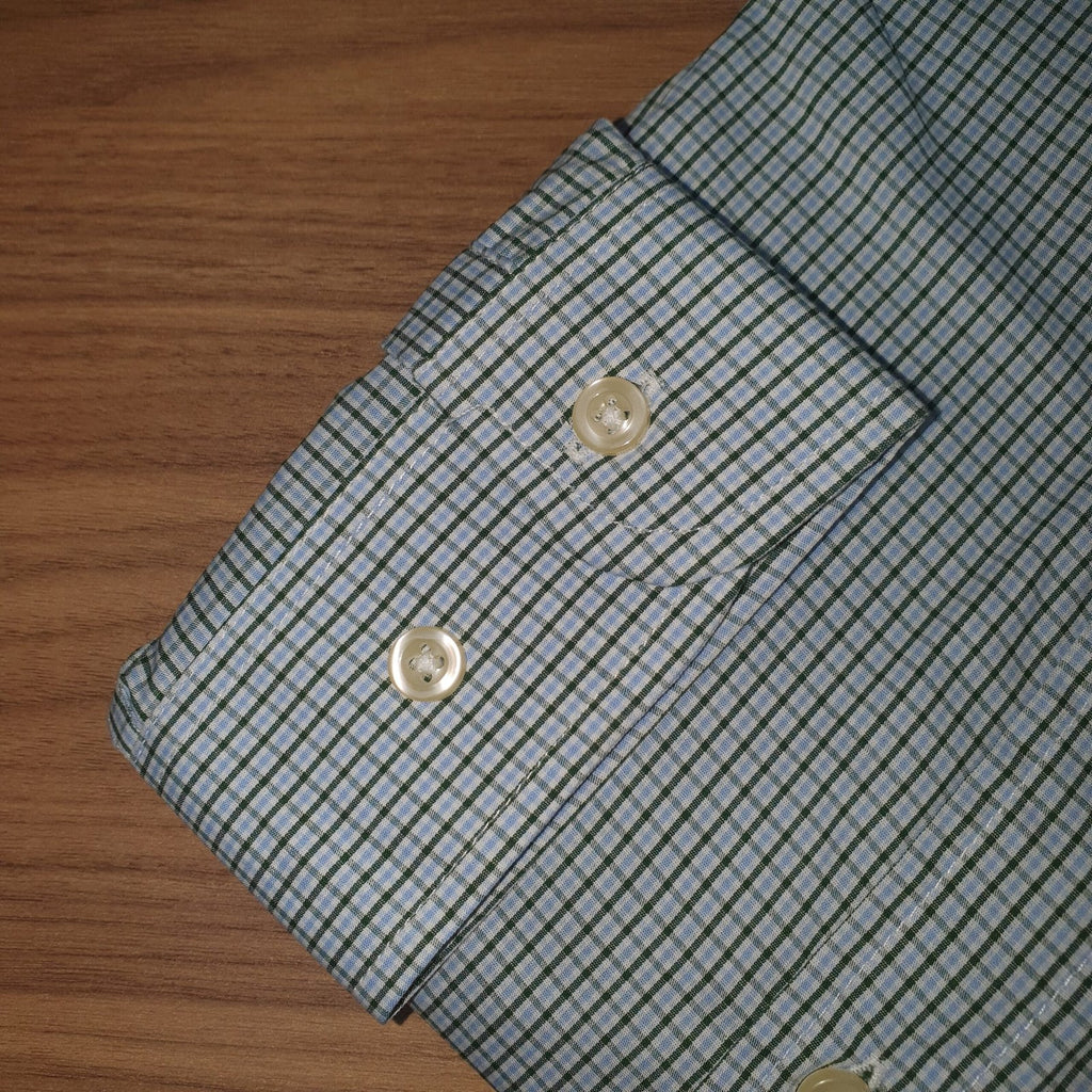 Camisa Ralph Lauren Masculina Micro Xadrez Listras Verde Pony Vermelho