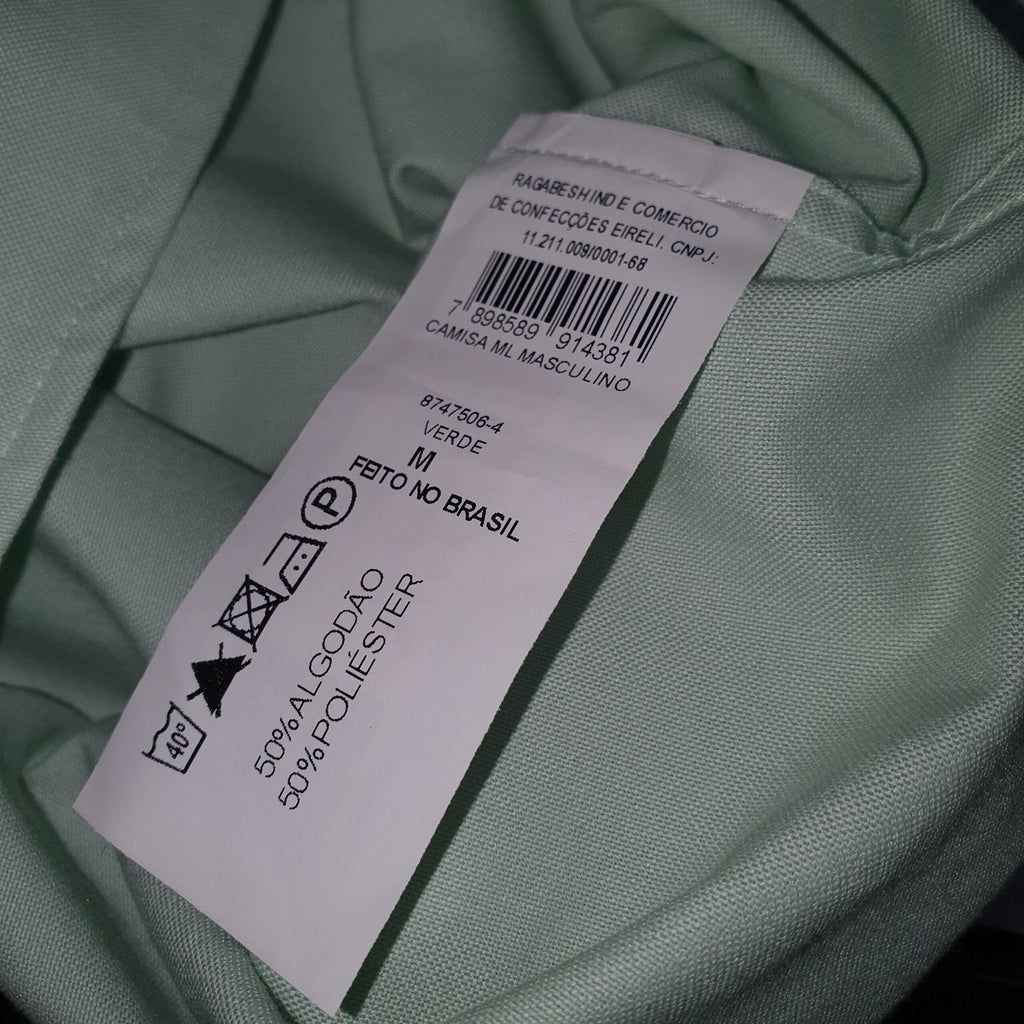 Camisa Ralph Lauren Masculina Oxford Fino Aeropostale Verde Água