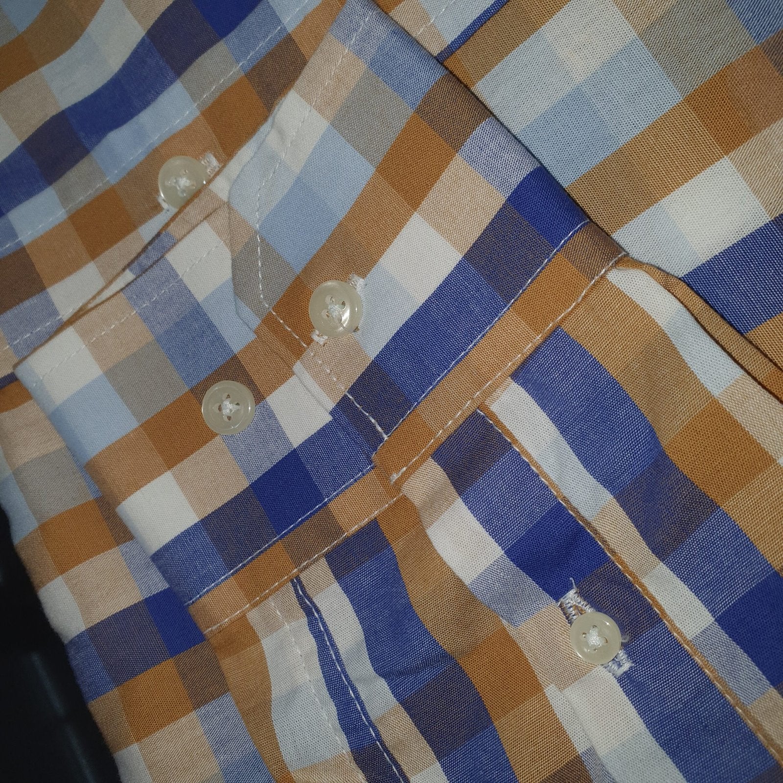 Camisa Ralph Lauren Masculina Xadrez Caramelo Pony Marinho