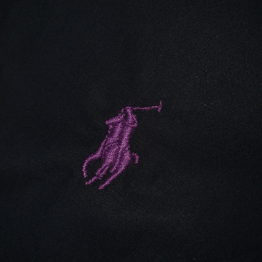 Camisa Ralph Lauren Masculina Algodão Seco Preta Pony Roxo