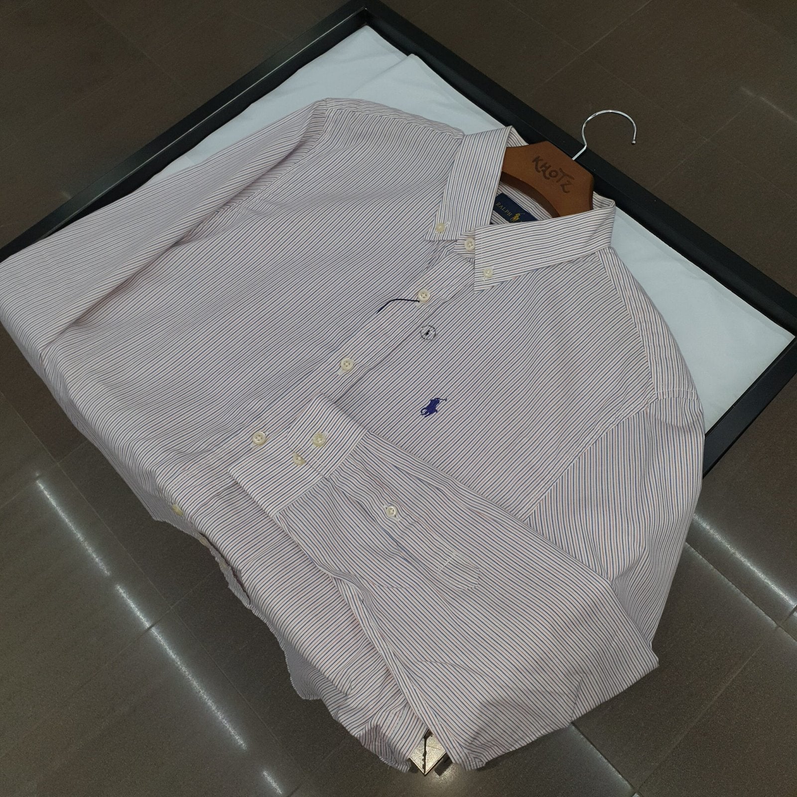 Camisa Ralph Lauren Masculina Listras Europeia Pony Azul