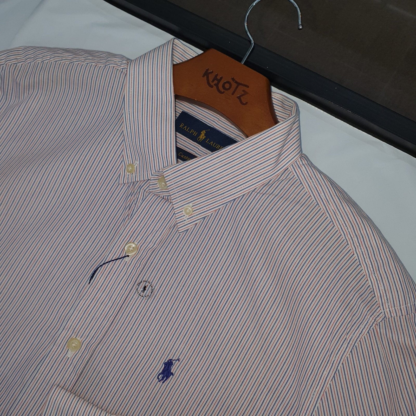 Camisa Ralph Lauren Masculina Listras Europeia Pony Azul