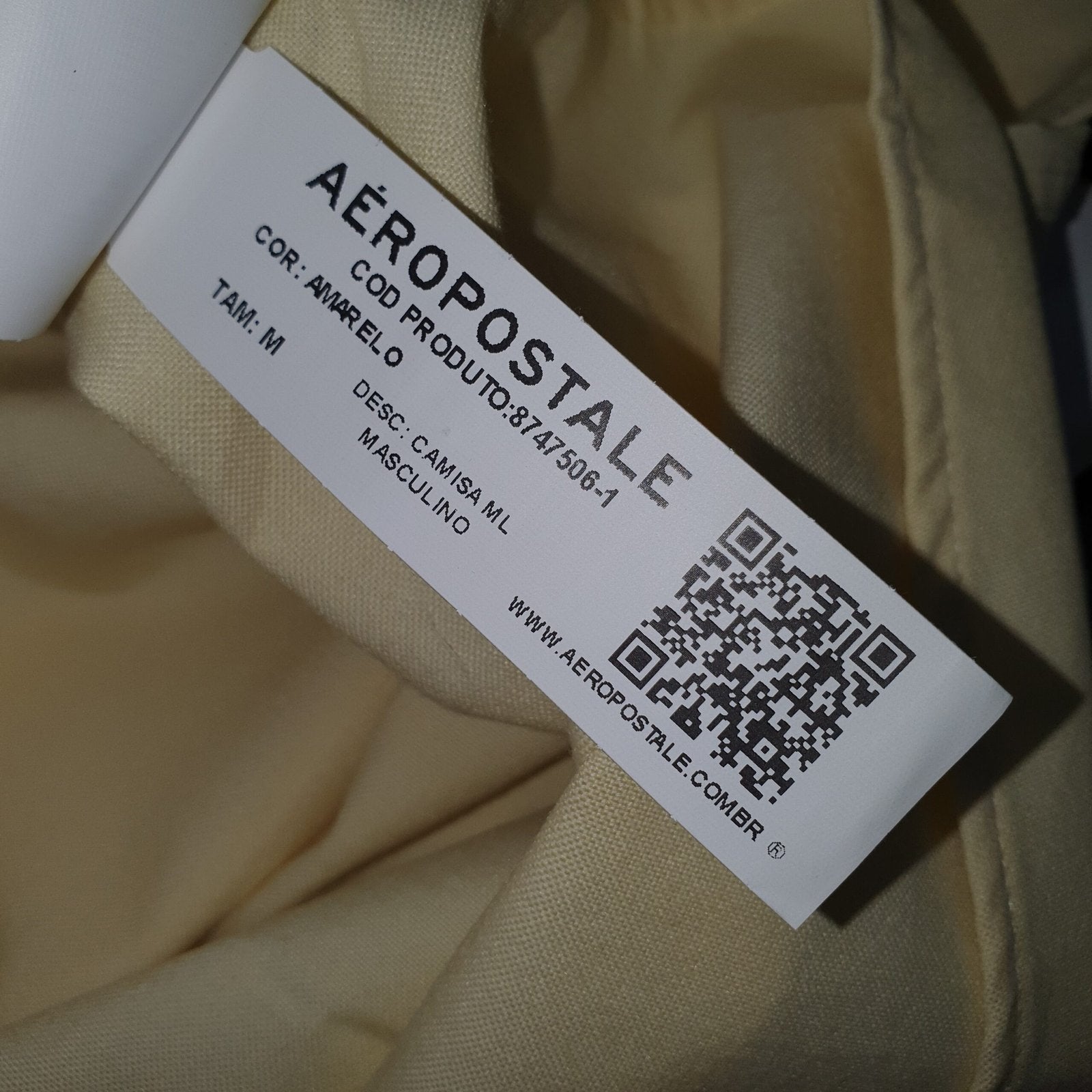 Camisa Ralph Lauren Masculina Oxford Fino Aeropostale Amarela