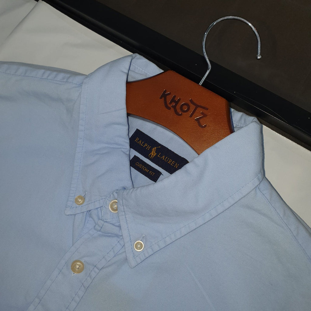 Camisa Ralph Lauren Masculina Oxford Sarjeada Azul Bebê Pony Colorido