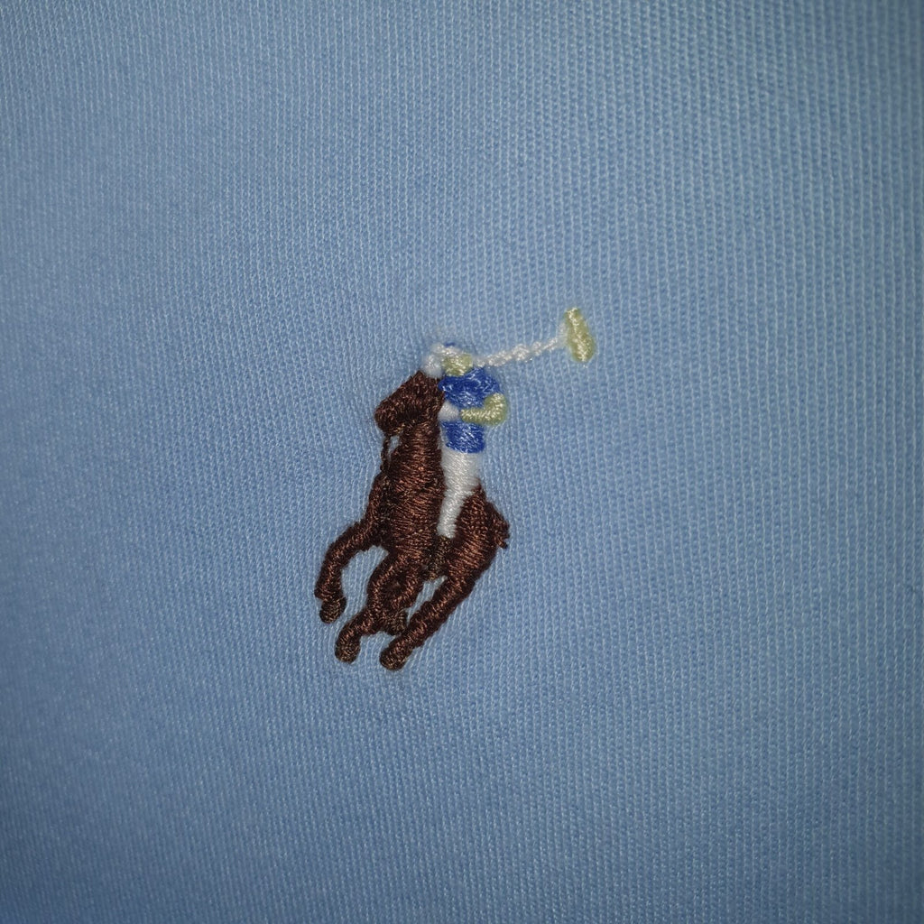 Camisa Ralph Lauren Masculina Oxford Sarjeada Azul Bebê Pony Colorido