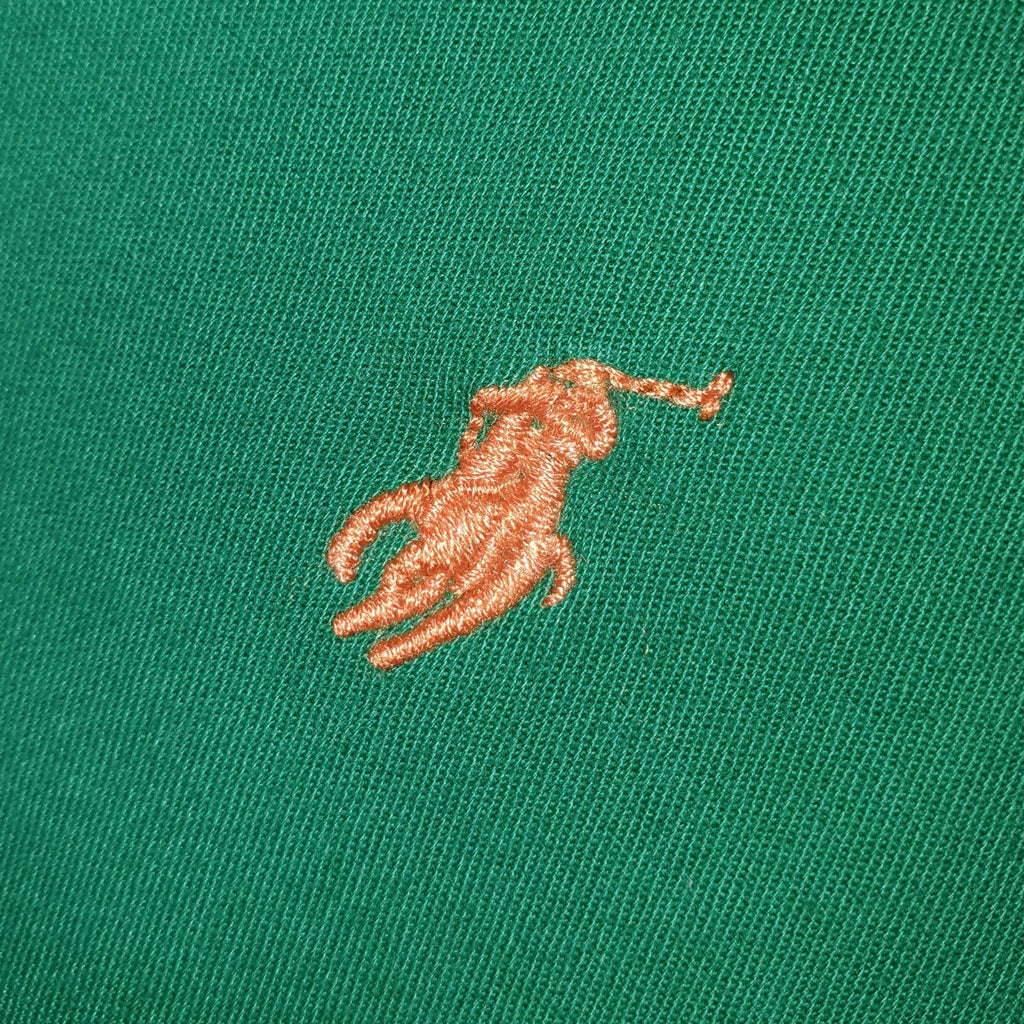 Camisa Ralph Lauren Masculina Oxford Sarjeada Verde Esmeralda Pony Laranja