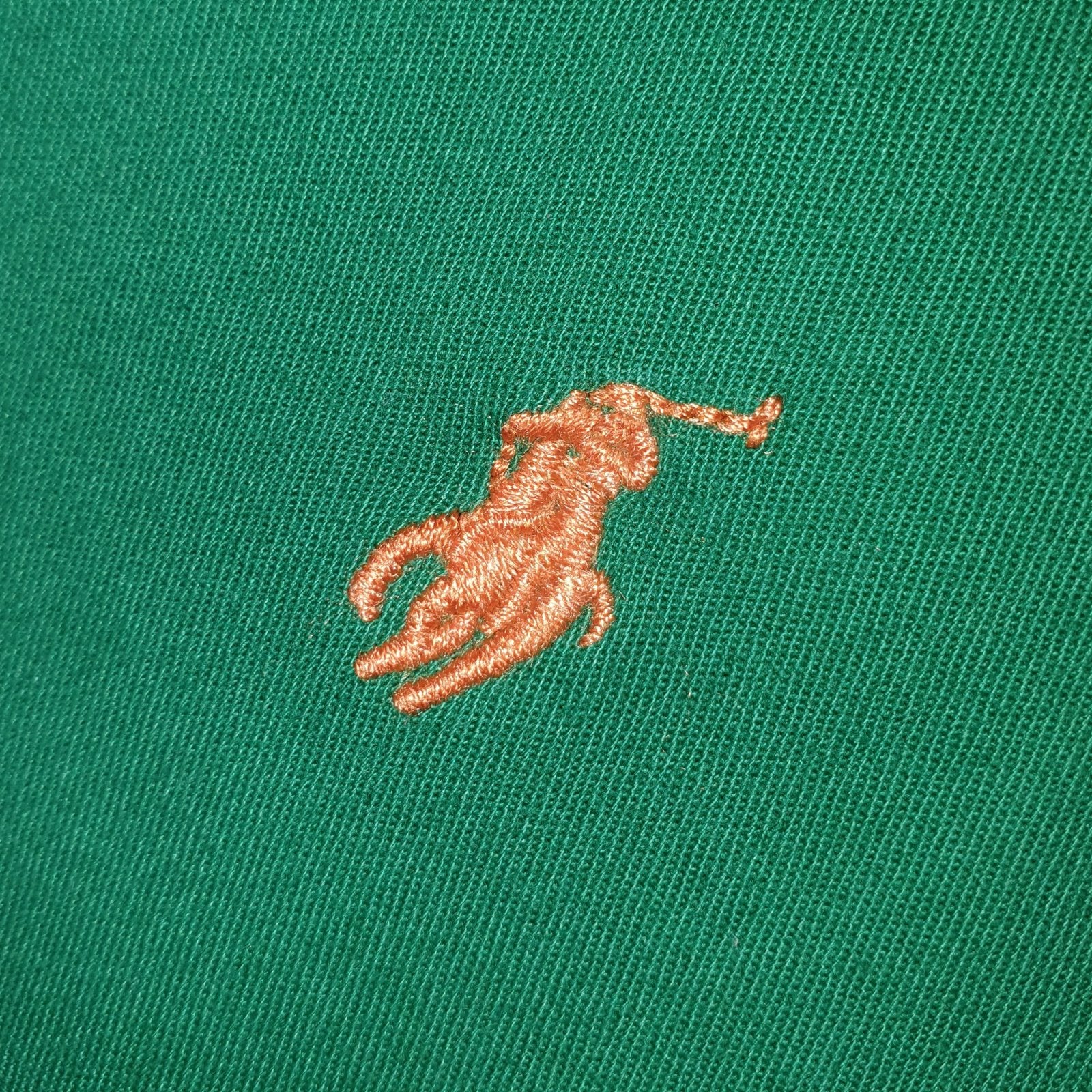 Camisa Ralph Lauren Masculina Oxford Sarjeada Verde Esmeralda Pony Laranja