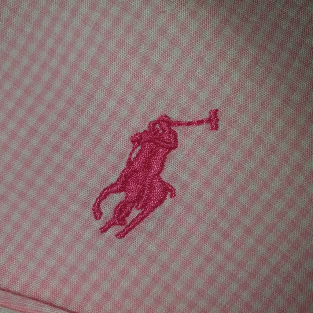 Camisa Ralph Lauren Masculina Micro Xadrez Rosa Pony Cereja