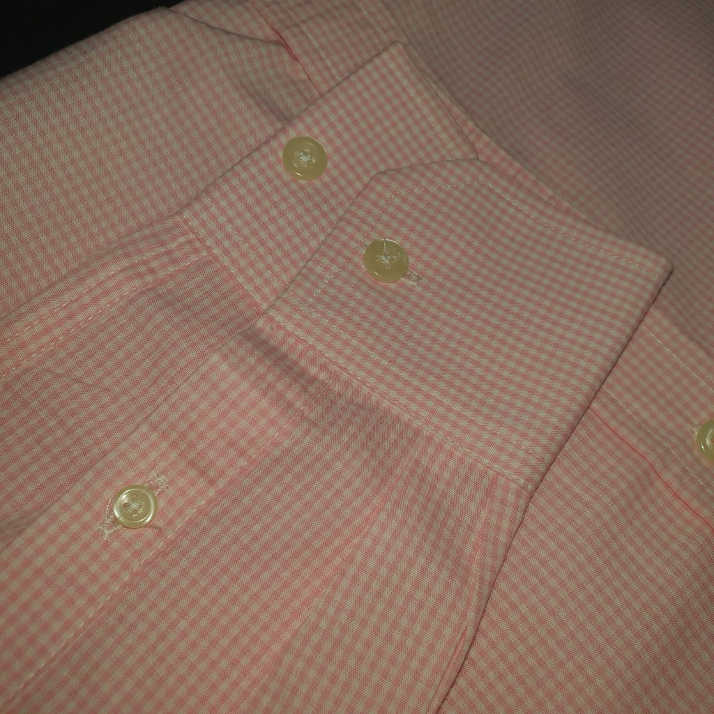 Camisa Ralph Lauren Masculina Micro Xadrez Rosa Pony Cereja
