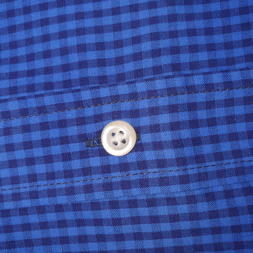 Camisa Ralph Lauren Masculina Micro Xadrez Azul Royal Pony Colorido