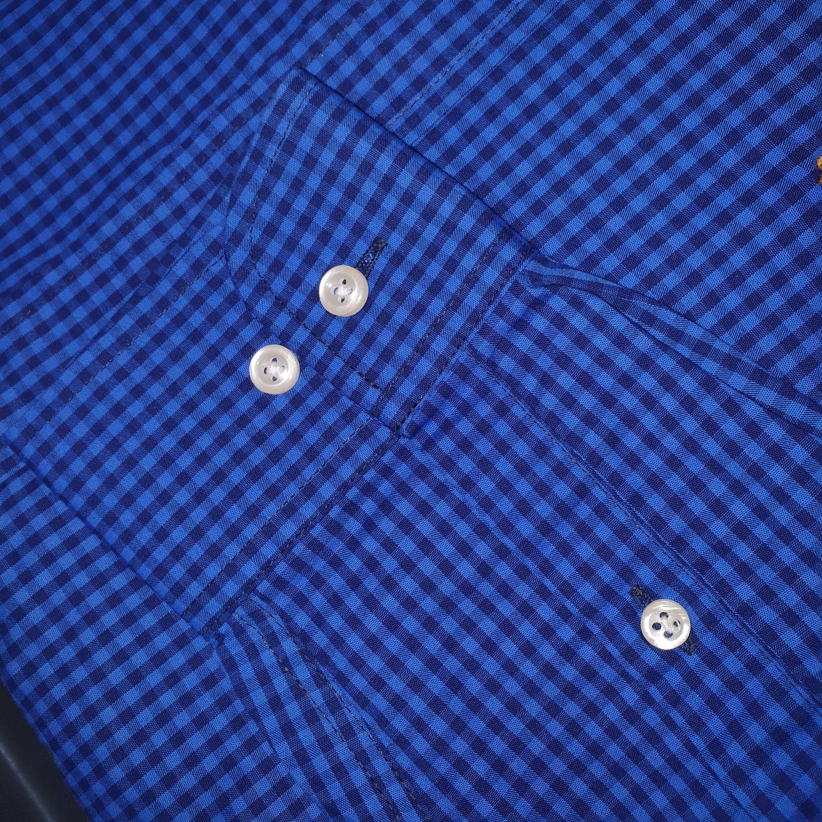 Camisa Ralph Lauren Masculina Micro Xadrez Azul Royal Pony Colorido
