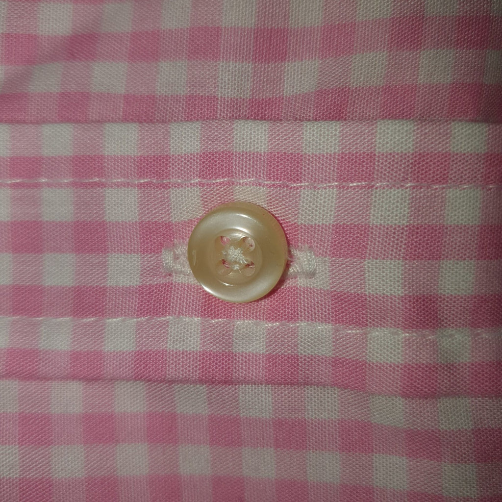 Camisa Ralph Lauren Masculina Xadrez Rosa Minimalista Pony Marinho