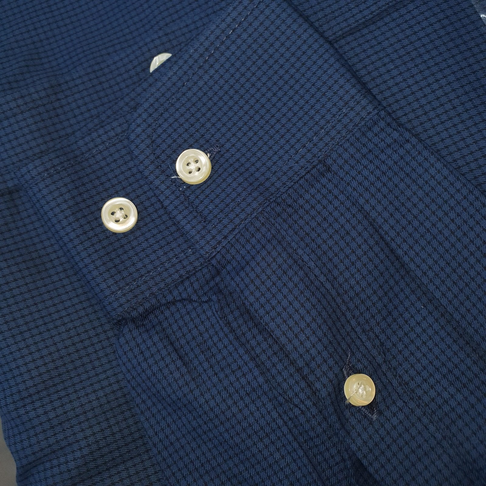 Camisa Ralph Lauren Masculina Micro Xadrez Azul Petróleo Pony Rosa