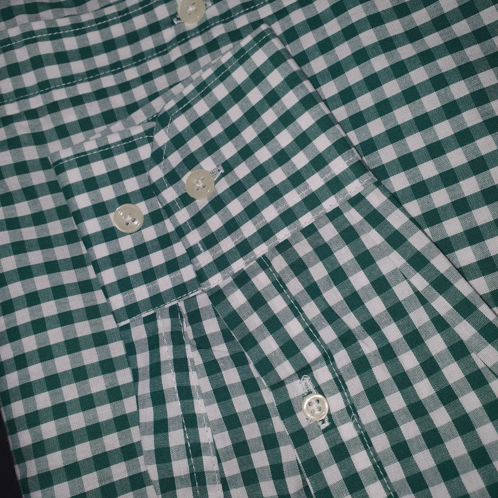 Camisa Ralph Lauren Masculina Xadrez Verde e Branco Pony Laranja
