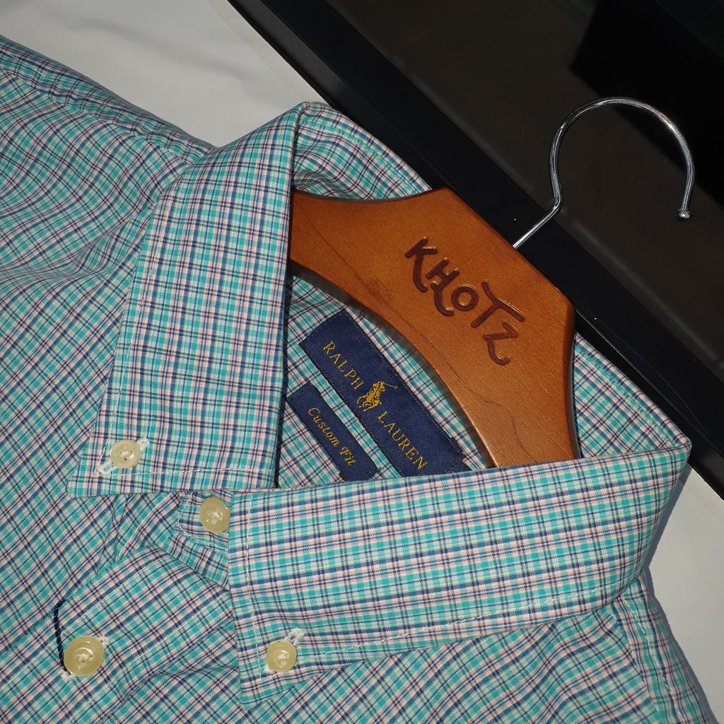 Camisa Ralph Lauren Masculina Xadrez Algodão Doce Pony Petróleo