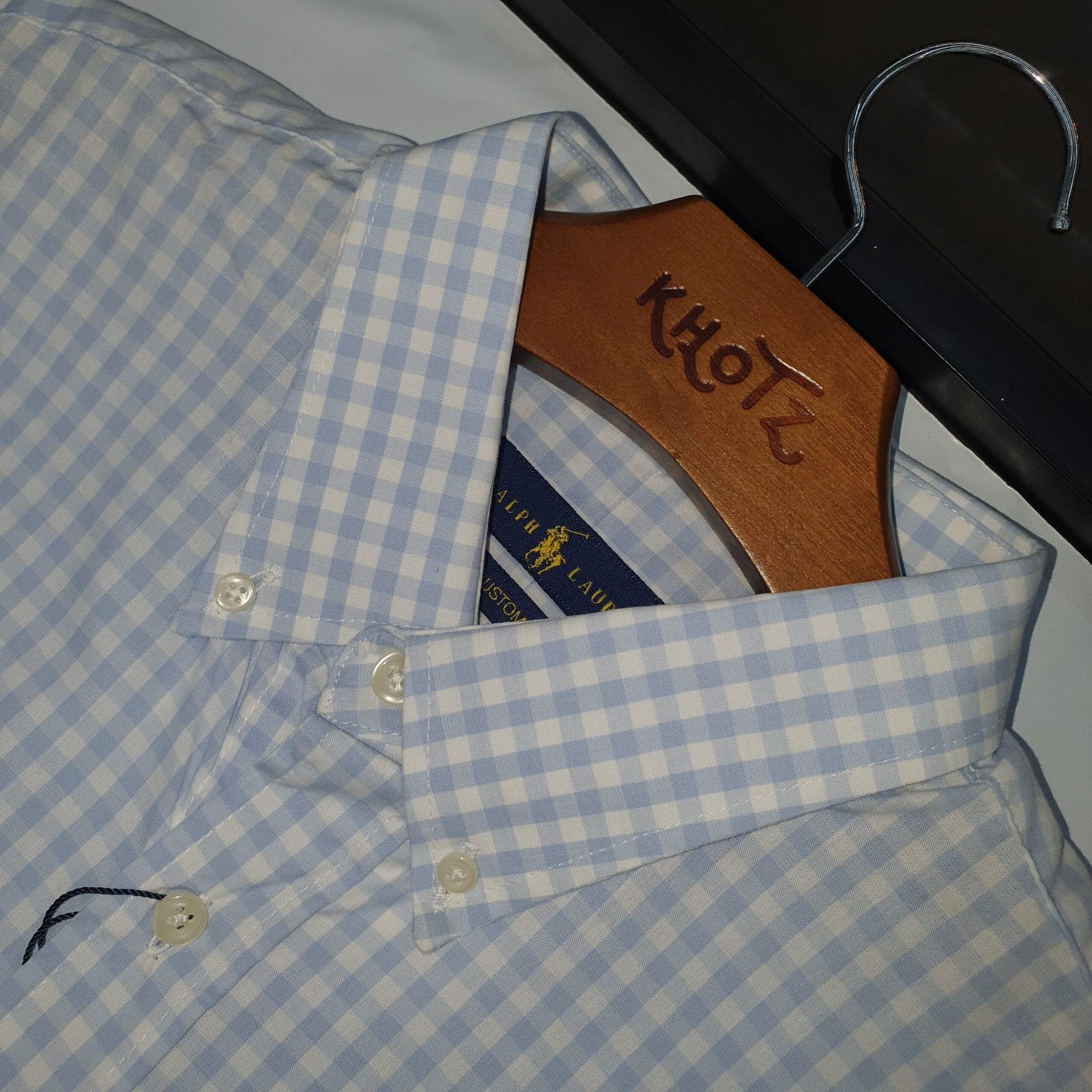 Camisa Ralph Lauren Masculina Xadrez Azul Piscina Pony Amarelo