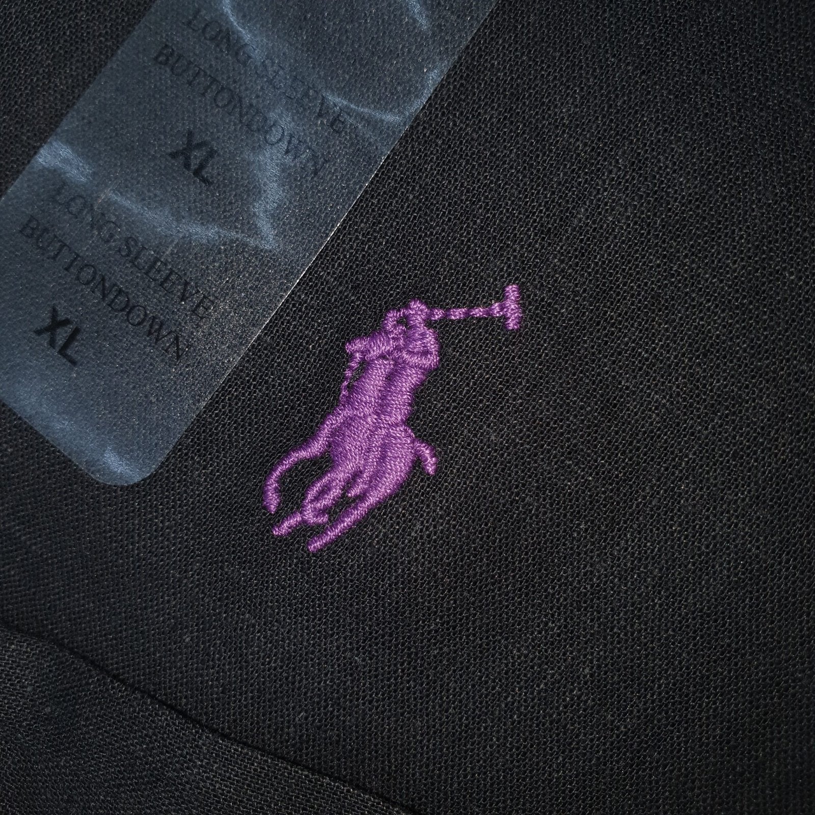 Camisa Ralph Lauren Masculina Linho cor Preta Pony Roxo