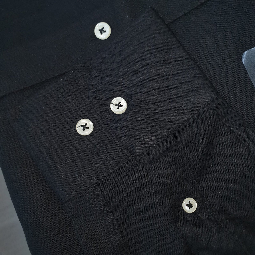 Camisa Ralph Lauren Masculina Linho cor Preta Pony Roxo