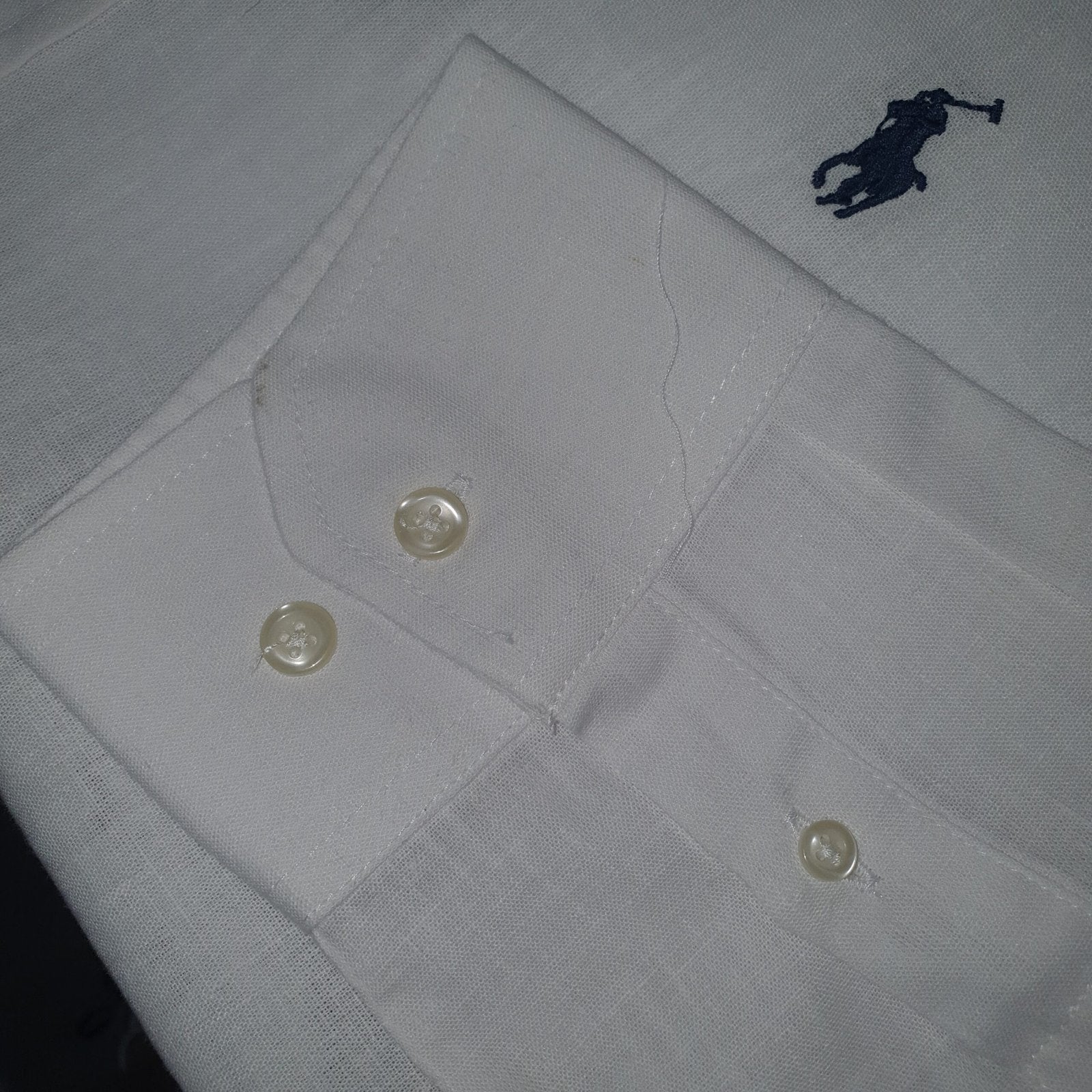 Camisa Ralph Lauren Masculina Linho cor Branca Pony Marinho