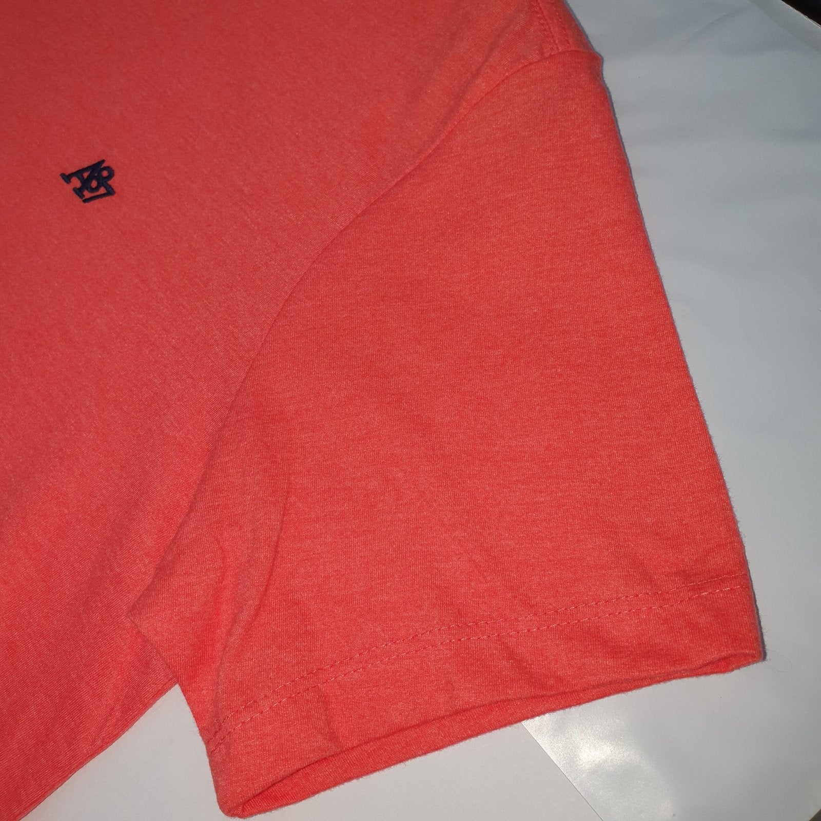 Camiseta Básica Aeropostale Masculina Salmão Mescla Logo Preto
