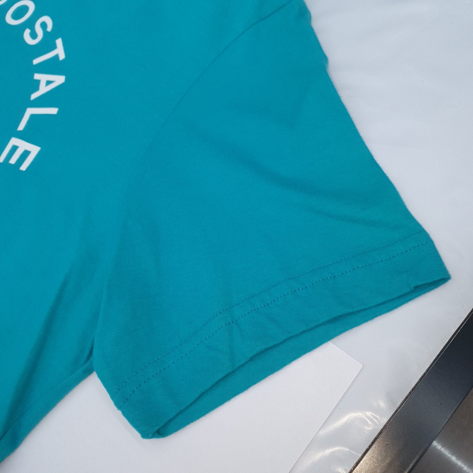 Camiseta Aeropostale Masculina NYC 1987 cor Verde Água