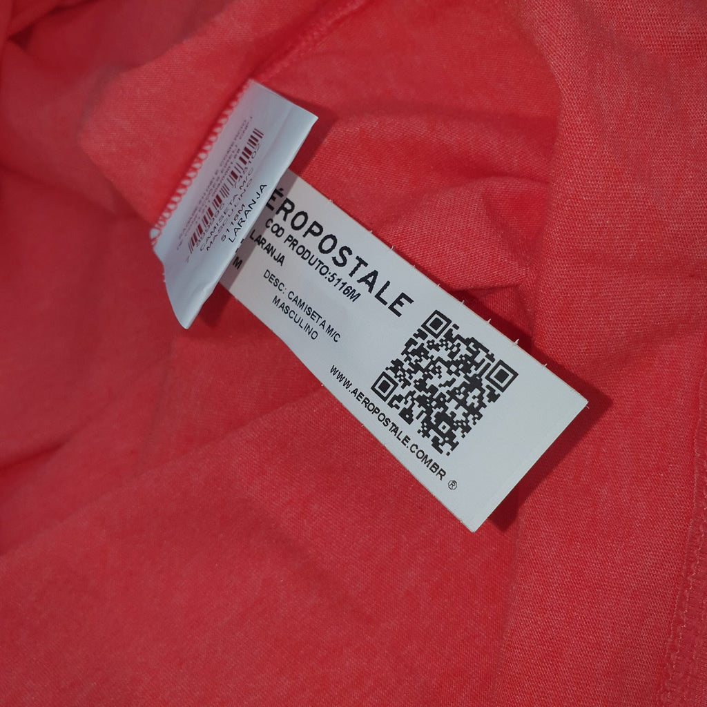 Camiseta Aeropostale Masculina EST 1987 cor Salmão