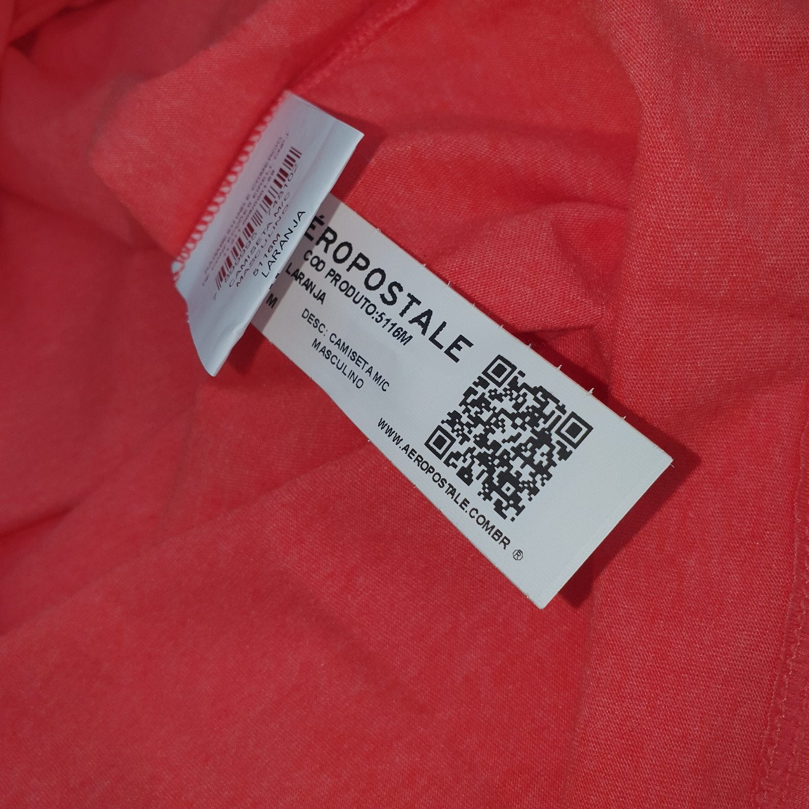 Camiseta Aeropostale Masculina EST 1987 cor Salmão