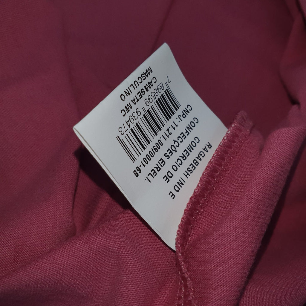 Camiseta Aeropostale Masculina Rosa NY 1987 Logo Branco