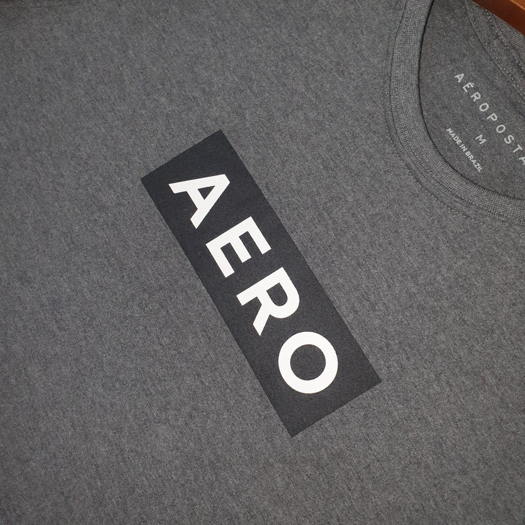 Camiseta Aeropostale Masculina Chumbo Estampa Clássica