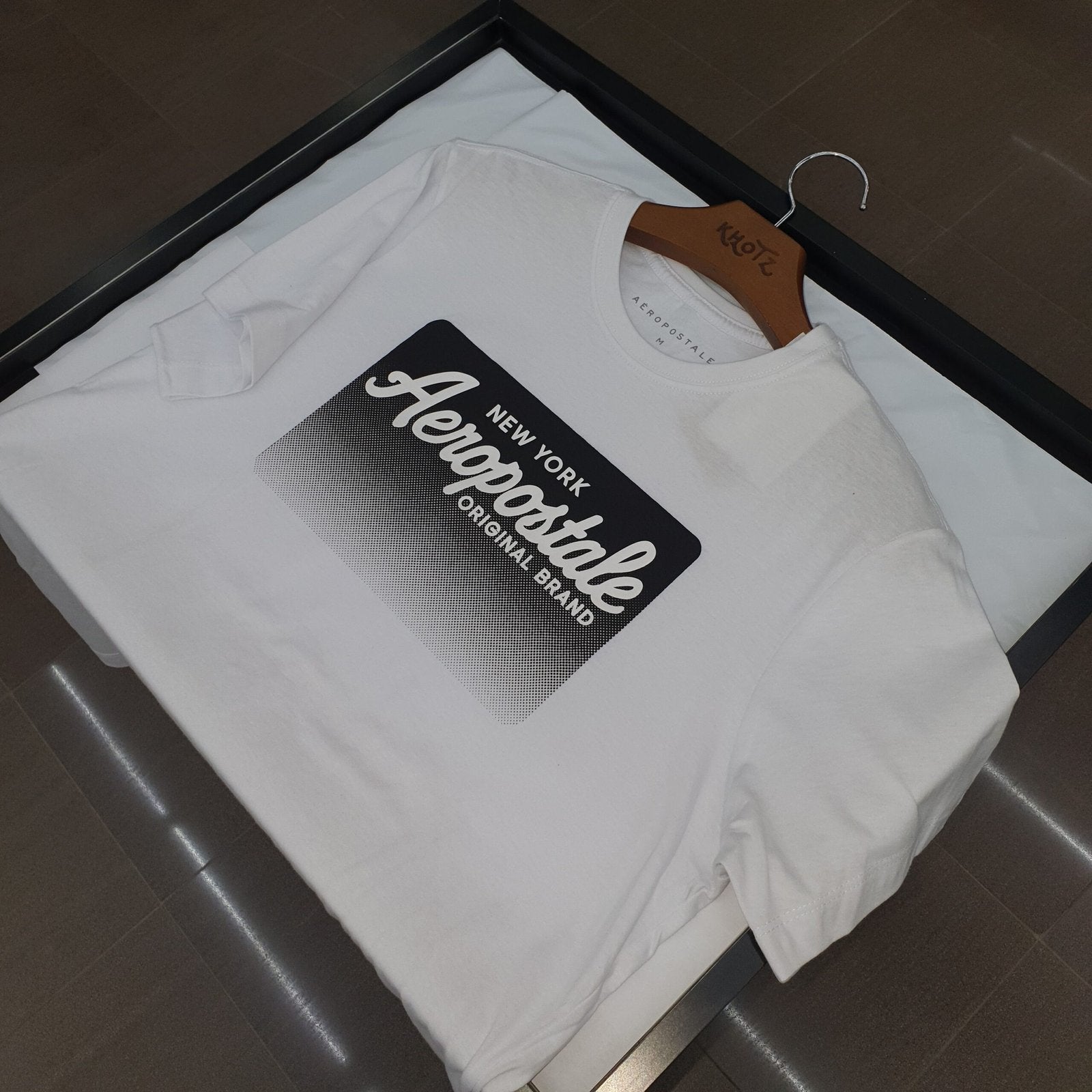Camiseta Aeropostale Masculina Branca Logo Emborrachado