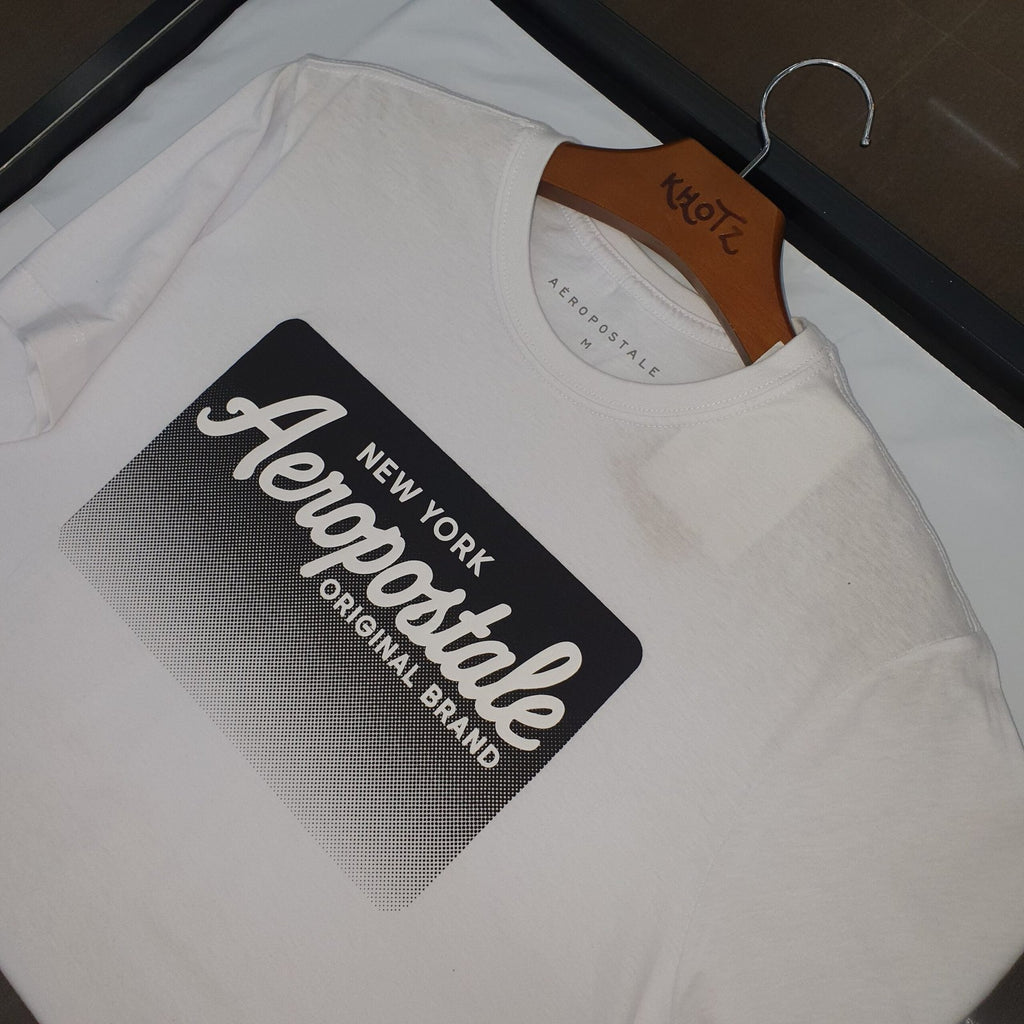 Camiseta Aeropostale Masculina Branca Logo Emborrachado